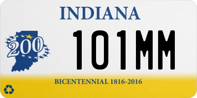 IN license plate 101MM