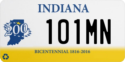 IN license plate 101MN