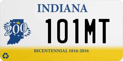 IN license plate 101MT