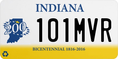 IN license plate 101MVR