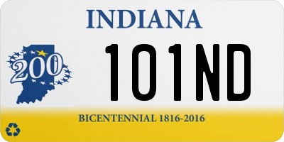 IN license plate 101ND