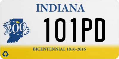 IN license plate 101PD