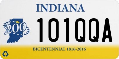 IN license plate 101QQA