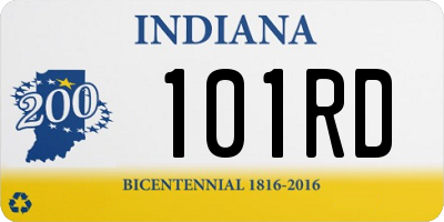 IN license plate 101RD