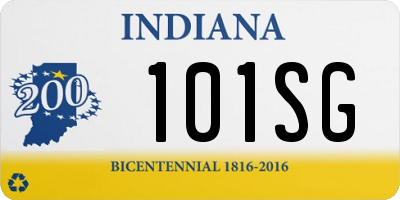 IN license plate 101SG