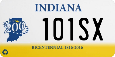 IN license plate 101SX