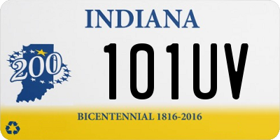 IN license plate 101UV