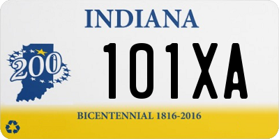 IN license plate 101XA