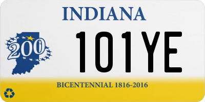 IN license plate 101YE