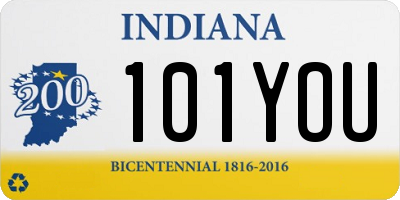 IN license plate 101YOU