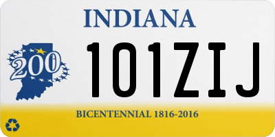IN license plate 101ZIJ