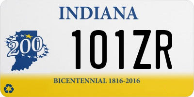 IN license plate 101ZR