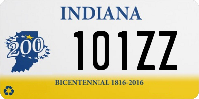 IN license plate 101ZZ