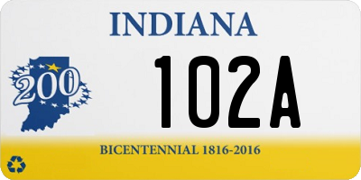 IN license plate 102A