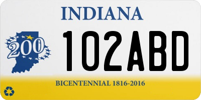 IN license plate 102ABD