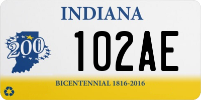 IN license plate 102AE