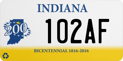 IN license plate 102AF