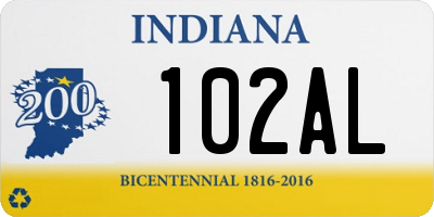 IN license plate 102AL