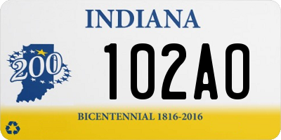 IN license plate 102AO