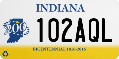 IN license plate 102AQL