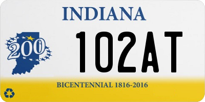 IN license plate 102AT