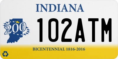 IN license plate 102ATM