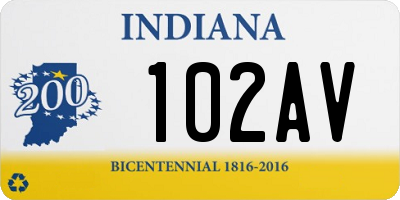 IN license plate 102AV