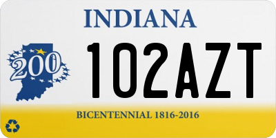 IN license plate 102AZT