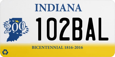 IN license plate 102BAL