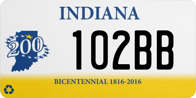 IN license plate 102BB