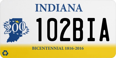 IN license plate 102BIA