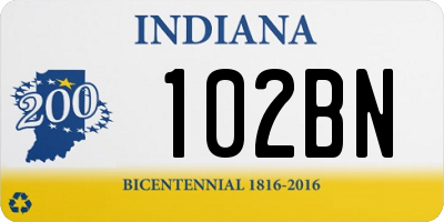 IN license plate 102BN