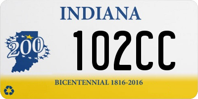 IN license plate 102CC
