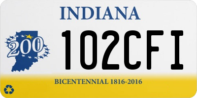 IN license plate 102CFI