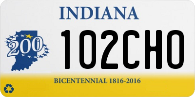 IN license plate 102CHO