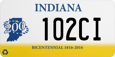 IN license plate 102CI
