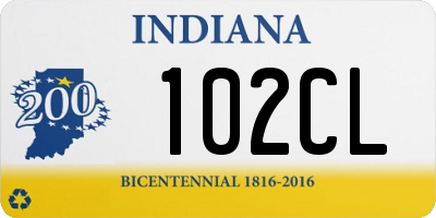 IN license plate 102CL