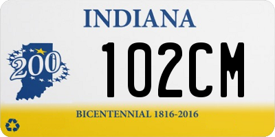 IN license plate 102CM