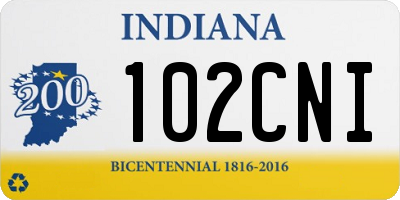 IN license plate 102CNI