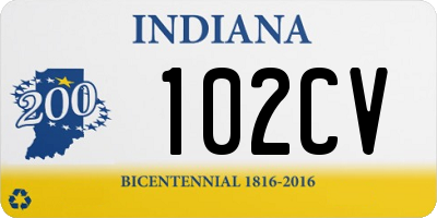 IN license plate 102CV