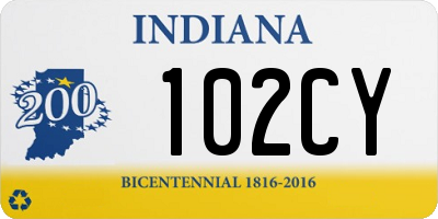 IN license plate 102CY