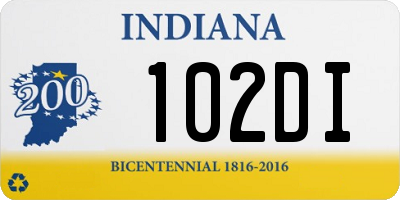 IN license plate 102DI