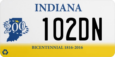 IN license plate 102DN