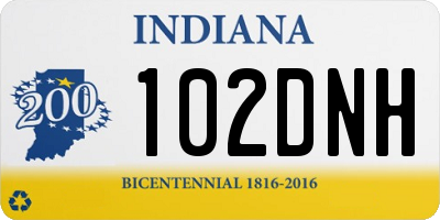 IN license plate 102DNH