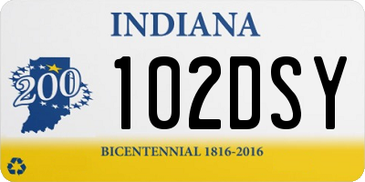 IN license plate 102DSY