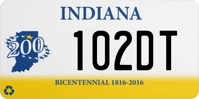 IN license plate 102DT