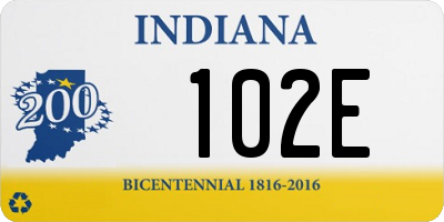 IN license plate 102E