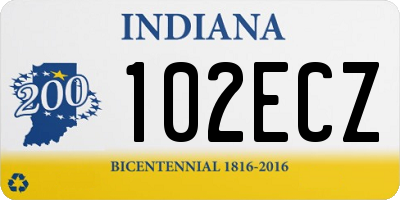 IN license plate 102ECZ