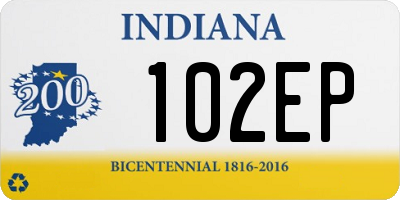 IN license plate 102EP
