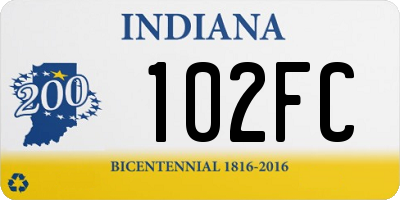 IN license plate 102FC